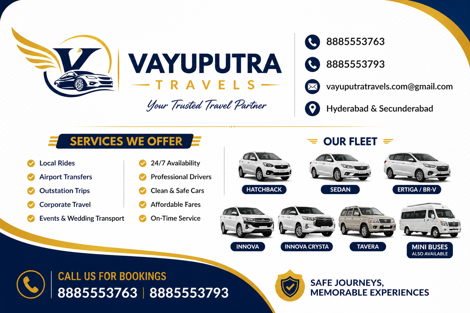 Vayuputra Travels — services and fleet